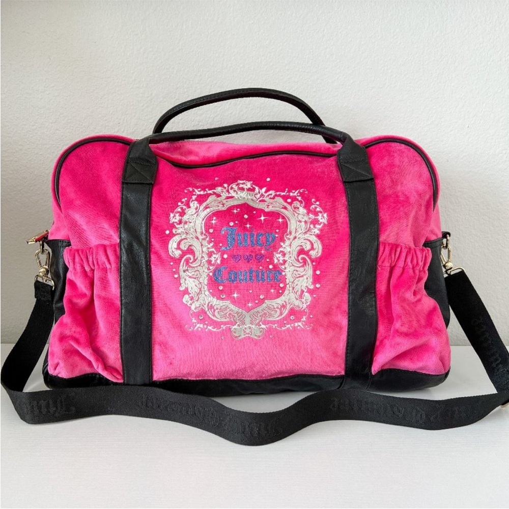 JUICY COUTURE Pink Velour Weekender Bag